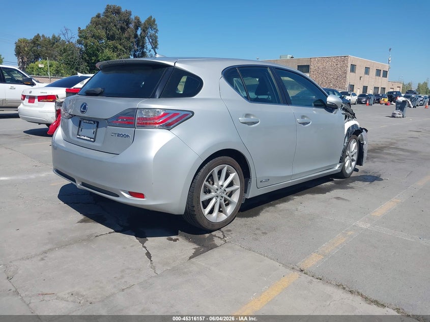 2012 Lexus Ct VIN JTHKD5BH9C2120478 IAAI salvage auction — NORMAL WEAR, Clear - Dealer Only (California), sold $5,350 on 2026-07-06 (photo 4)