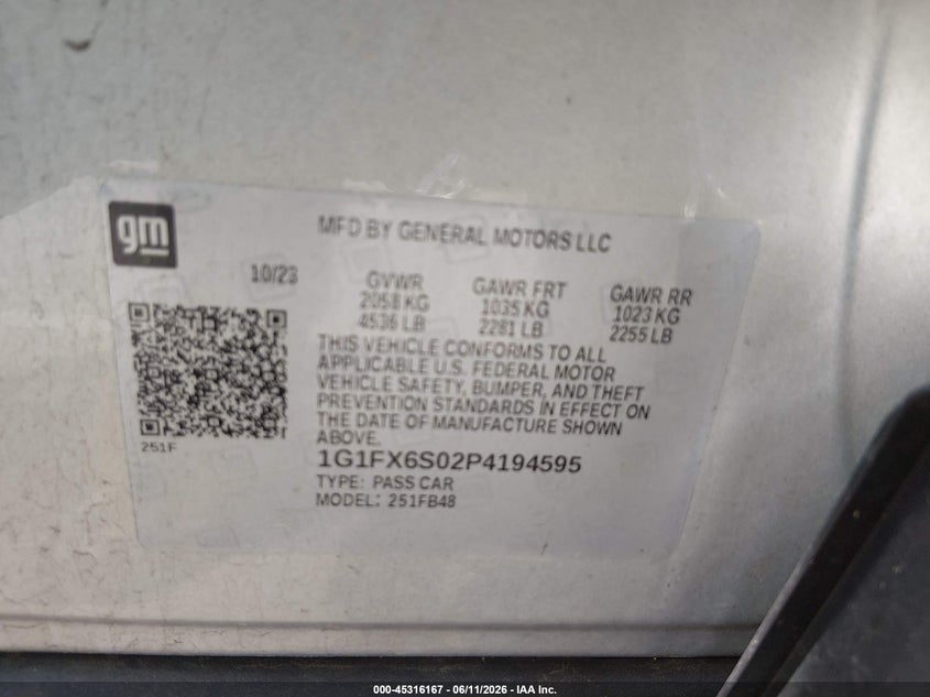 2023 Chevrolet Bolt euv VIN 1G1FX6S02P4194595 IAAI salvage auction — LEFT SIDE, Salvage (New Jersey), sold $7,200 on 2026-07-30 (photo 9)