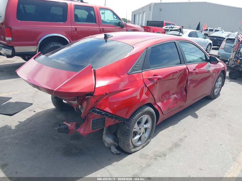 2022 Hyundai Elantra VIN KMHLL4AG3NU308685 IAAI salvage auction — REAR END, Salvage Title, sold $1,000 on 2026-07-30 (photo 4)