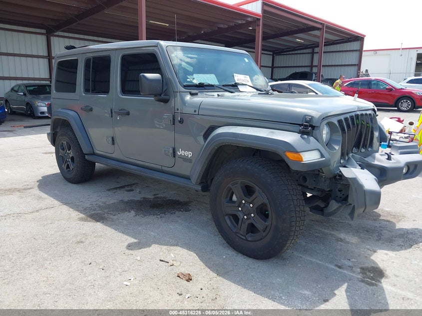 2020 Jeep Wrangler / VIN 1C4HJXDG4LW293452 IAAI salvage auction — FRONT END, Salvage Title, sold $8,300 on 2026-07-09 (photo 1)