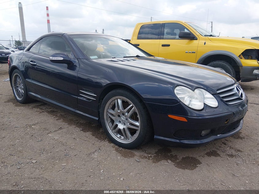 2003 Mercedes-benz Sl-klasse VIN WDBSK75F73F022991 IAAI salvage auction — FRONT END, Clear (Indiana), sold $3,250 on 2026-07-29 (photo 1)