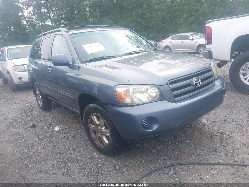 2004 Toyota Highlander VIN JTEDP21A240034345 IAAI salvage auction — LEFT SIDE, Repossession Paperwork (Georgia), sold $1,025 on 2026-07-14 (photo 1)