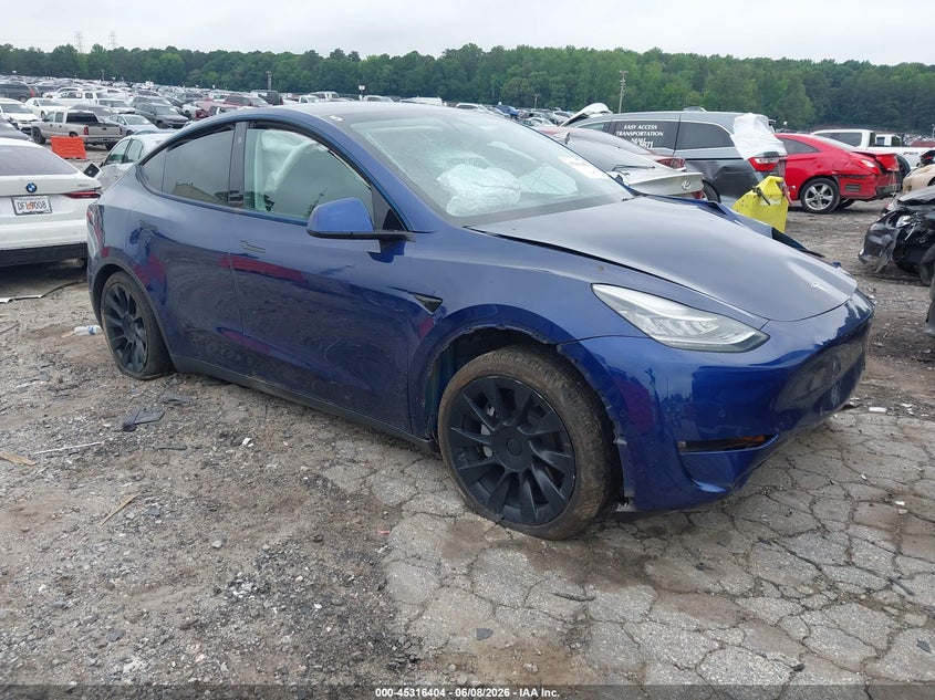 2021 Tesla Model y VIN 5YJYGDEE1MF209300 IAAI salvage auction — FRONT END, Salvage Title, sold $525 on 2026-07-22 (photo 1)