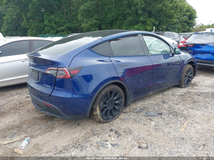 2021 Tesla Model y VIN 5YJYGDEE1MF209300 IAAI salvage auction — FRONT END, Salvage Title, sold $525 on 2026-07-22 (photo 4)
