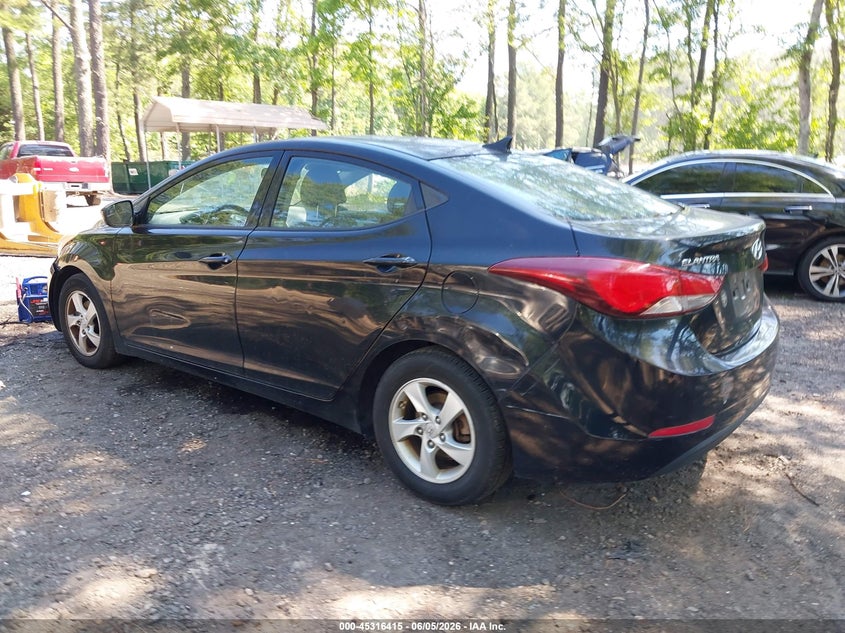 2014 Hyundai Elantra VIN KMHDH4AE7EU218699 IAAI salvage auction — NORMAL WEAR, Clear (Virginia), sold $400 on 2026-07-07 (photo 3)