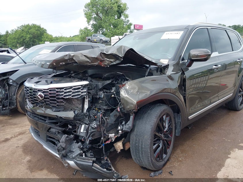 2021 Kia Telluride VIN 5XYP5DHC6MG129270 IAAI salvage auction — LEFT FRONT, Clear (Oklahoma), sold $5,900 on 2026-09-10 (photo 6)