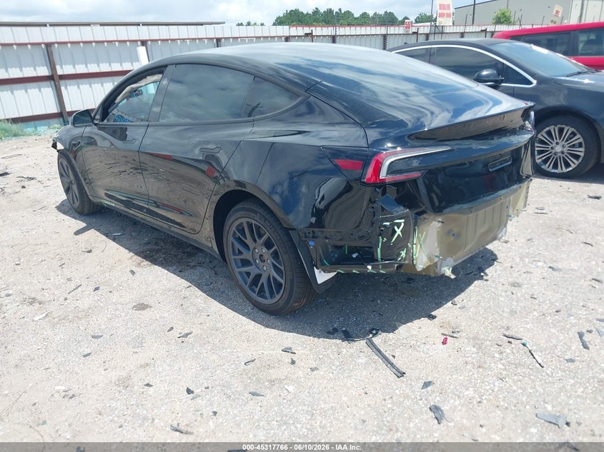 2026 Tesla Model 3 VIN 5YJ3E1EA6TF149069 IAAI salvage auction — FRONT & REAR, Salvage Title, sold $12,600 on 2026-08-02 (photo 3)