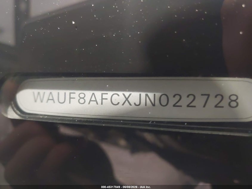 2018 Audi A6 VIN WAUF8AFCXJN022728 IAAI salvage auction — LEFT REAR, Salvage (North Dakota), sold $1,325 on 2026-07-28 (photo 9)