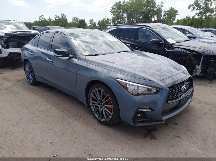 2021 Infiniti Q50 VIN JN1FV7DR6MM880751 IAAI salvage auction — HAIL, Salvage Title, sold $13,200 on 2026-07-14 (photo 1)