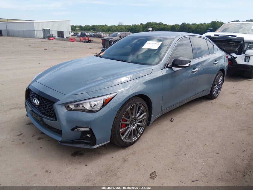 2021 Infiniti Q50 VIN JN1FV7DR6MM880751 IAAI salvage auction — HAIL, Salvage Title, sold $13,200 on 2026-07-14 (photo 2)