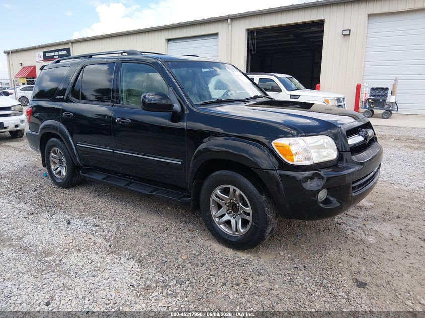 2005 Toyota Sequoia VIN 5TDZT38A05S261601 IAAI salvage auction — FRONT & REAR, Clear (Alabama), sold $600 on 2026-07-06 (photo 1)
