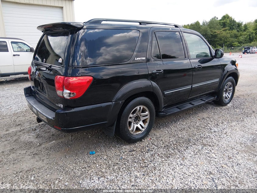 2005 Toyota Sequoia VIN 5TDZT38A05S261601 IAAI salvage auction — FRONT & REAR, Clear (Alabama), sold $600 on 2026-07-06 (photo 4)