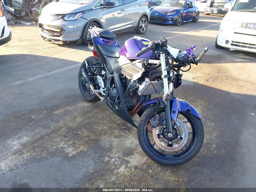 2018 Yamaha Yzfr3 VIN MH3RH15Y6JK004050 IAAI salvage auction — LEFT SIDE, Salvage (Arizona), sold $525 on 2026-08-25 (photo 1)