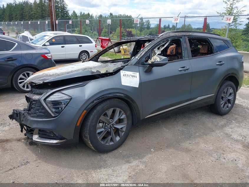 2023 Kia Sportage VIN KNDPXCAG5P7034539 IAAI salvage auction — INTERIOR BURN, Salvage Title, sold $25 on 2026-07-22 (photo 2)