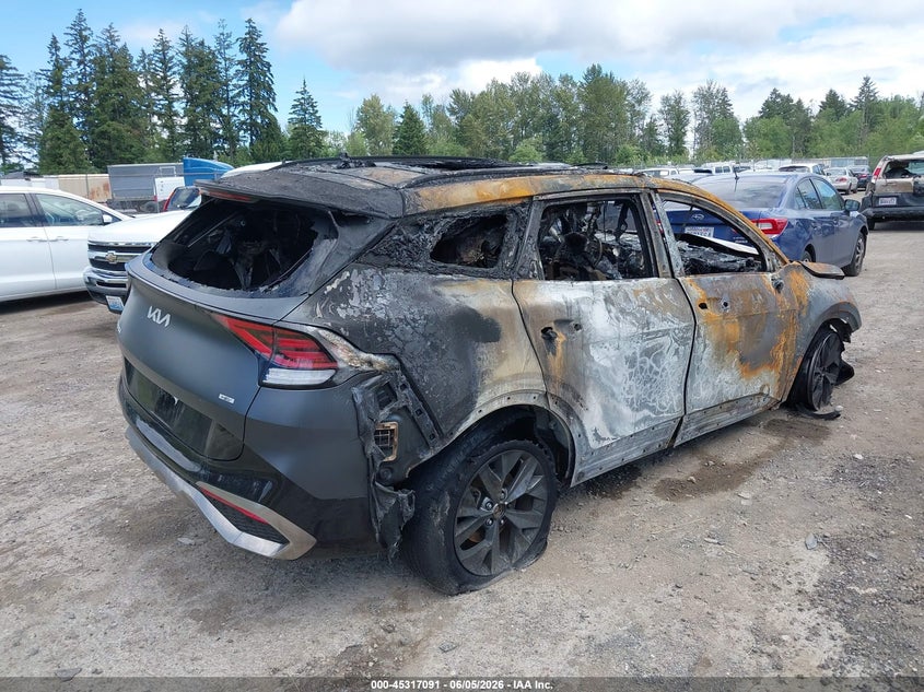 2023 Kia Sportage VIN KNDPXCAG5P7034539 IAAI salvage auction — INTERIOR BURN, Salvage Title, sold $25 on 2026-07-22 (photo 4)