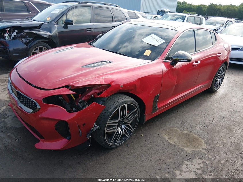 2022 Kia Stinger VIN KNAE45LCXN6109189 IAAI salvage auction — FRONT END, Salvage (Ohio), sold $4,850 on 2026-07-28 (photo 2)
