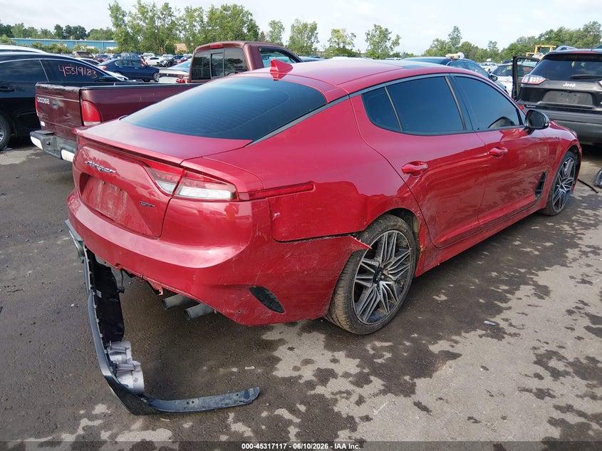 2022 Kia Stinger VIN KNAE45LCXN6109189 IAAI salvage auction — FRONT END, Salvage (Ohio), sold $4,850 on 2026-07-28 (photo 4)