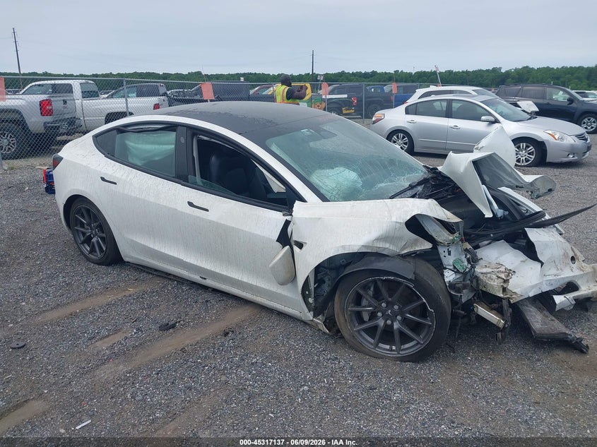 2023 Tesla Model 3 VIN 5YJ3E1EA1PF593840 IAAI salvage auction — FRONT END, Salvage (Arizona), sold $2,975 on 2026-08-01 (photo 1)