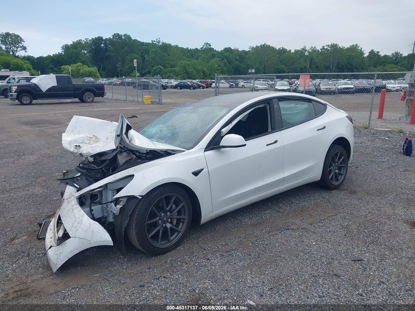 2023 Tesla Model 3 VIN 5YJ3E1EA1PF593840 IAAI salvage auction — FRONT END, Salvage (Arizona), sold $2,975 on 2026-08-01 (photo 2)