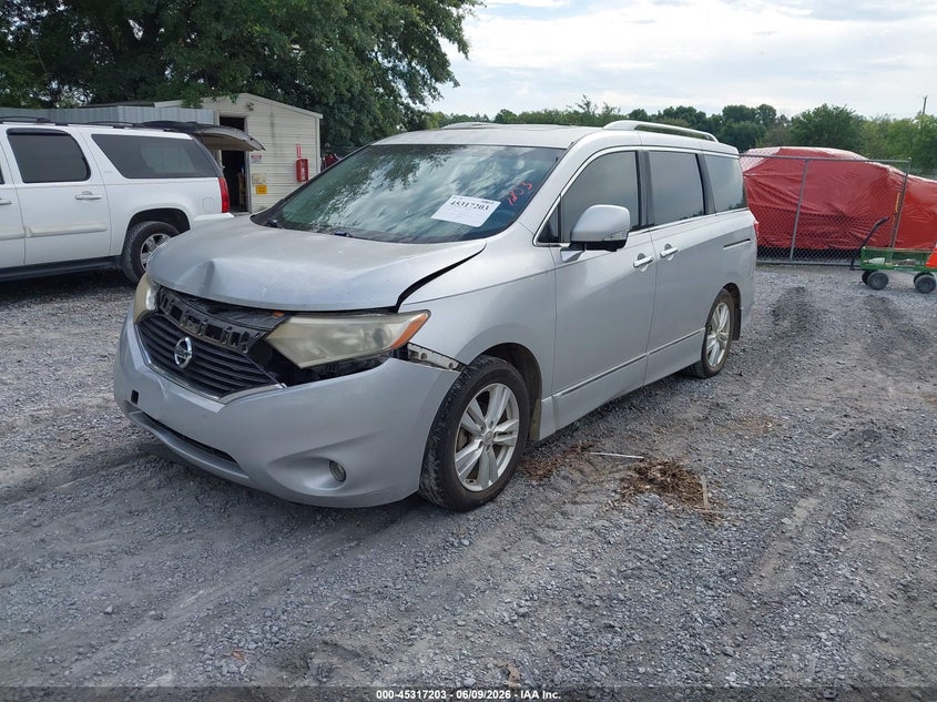 2013 Nissan Quest VIN JN8AE2KP1D9066512 IAAI salvage auction — FRONT END, Rebuildable (Florida), sold $300 on 2026-07-30 (photo 2)