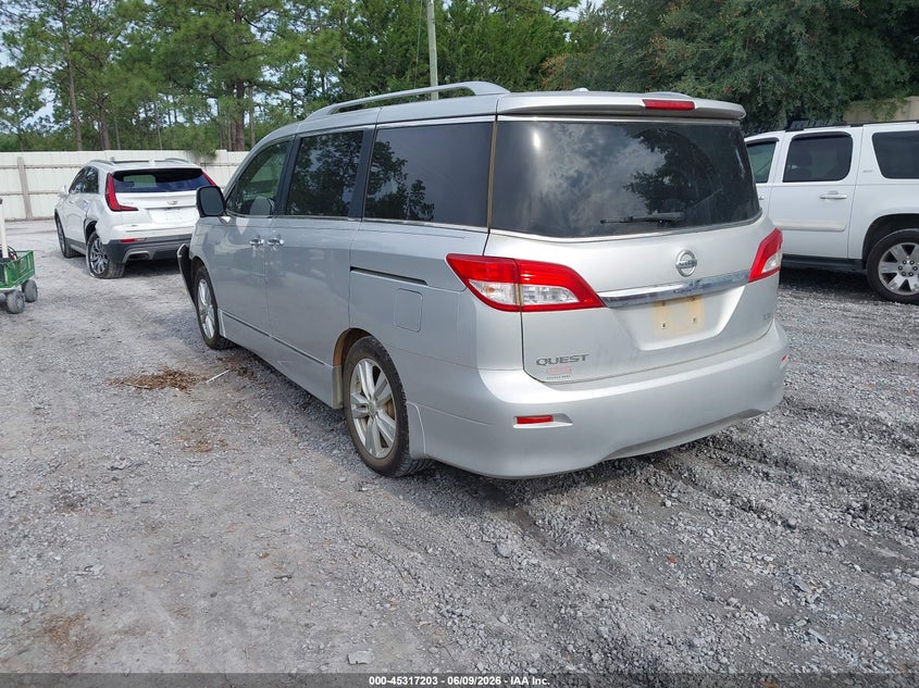 2013 Nissan Quest VIN JN8AE2KP1D9066512 IAAI salvage auction — FRONT END, Rebuildable (Florida), sold $300 on 2026-07-30 (photo 3)