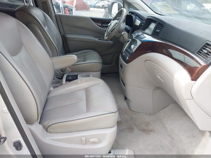 2013 Nissan Quest VIN JN8AE2KP1D9066512 IAAI salvage auction — FRONT END, Rebuildable (Florida), sold $300 on 2026-07-30 (photo 5)