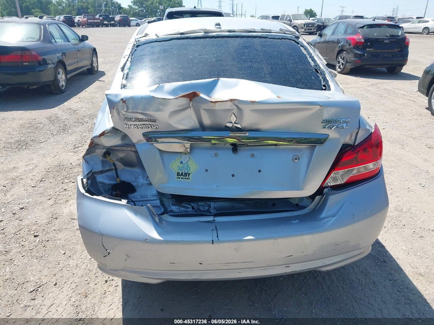 2018 Mitsubishi Mirage VIN ML32F3FJ5JHF15092 IAAI salvage auction — NORMAL WEAR, Clear (Indiana), sold $775 on 2026-07-08 (photo 6)