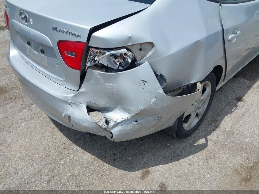 2009 Hyundai Elantra VIN KMHDU46D29U595877 IAAI salvage auction — REAR END, Salvage (Illinois), sold $25 on 2026-07-22 (photo 6)