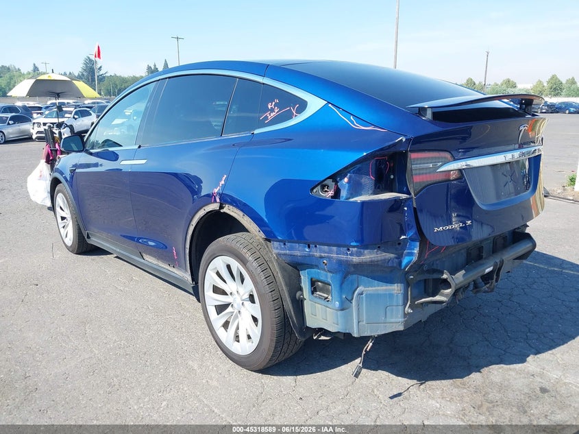 2018 Tesla Model x VIN 5YJXCDE20JF114123 IAAI salvage auction — LEFT REAR, Salvage (Oregon), sold $9,025 on 2026-08-27 (photo 3)