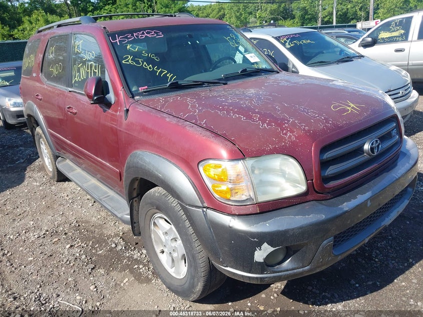 2003 Toyota Sequoia VIN 5TDBT44A03S178809 IAAI salvage auction — FRONT & REAR, Bill Of Sale (New York), sold $425 on 2026-07-07 (photo 1)