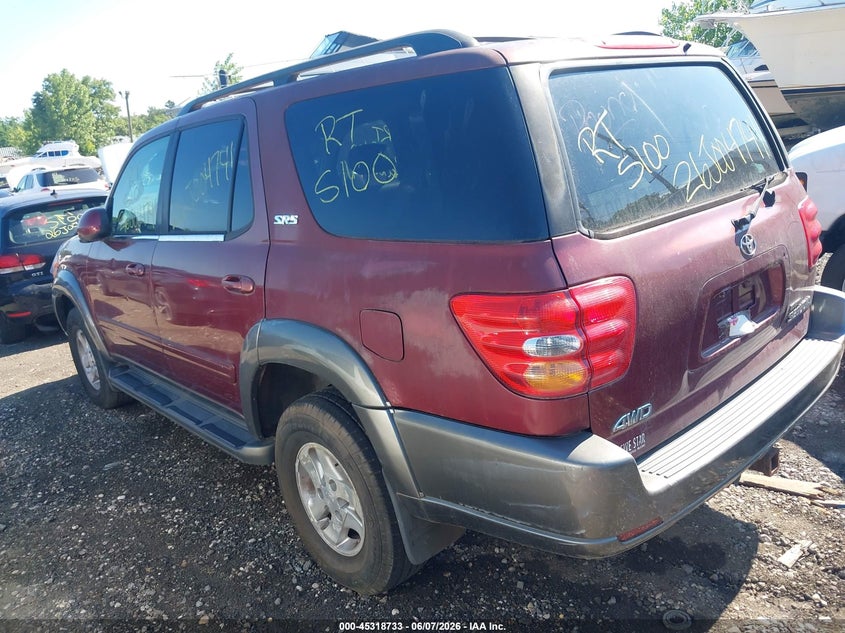 2003 Toyota Sequoia VIN 5TDBT44A03S178809 IAAI salvage auction — FRONT & REAR, Bill Of Sale (New York), sold $425 on 2026-07-07 (photo 3)