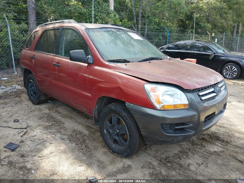 2007 Kia Sportage VIN KNDJF724477390355 IAAI salvage auction — NORMAL WEAR, Clear (South Carolina), sold $275 on 2026-07-28 (photo 1)