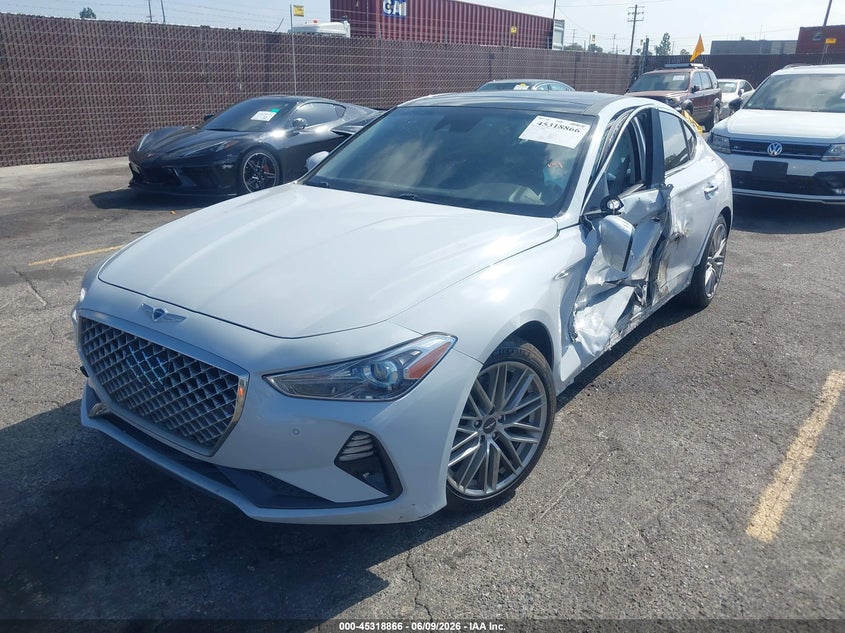 2021 Genesis G70 VIN KMTG34LA2MU067068 IAAI salvage auction — SIDE, Salvage Title, sold $4,600 on 2026-07-23 (photo 2)