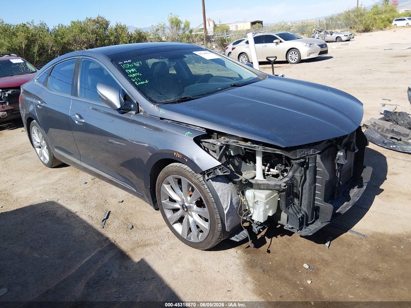 2013 Hyundai Azera VIN KMHFH4JG3DA275122 IAAI salvage auction — FRONT END, Salvage Title, sold $1,250 on 2026-07-09 (photo 1)