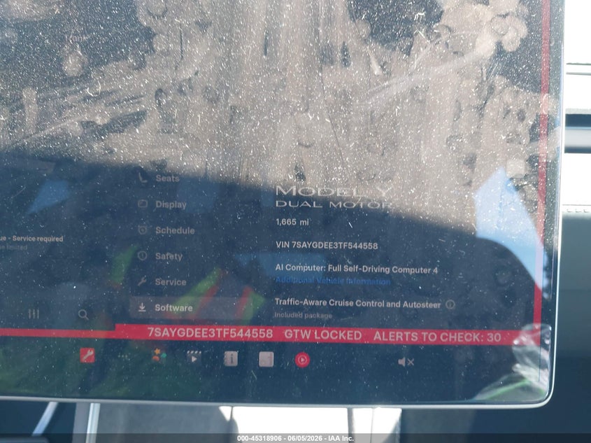2026 Tesla Model y VIN 7SAYGDEE3TF544558 IAAI salvage auction — LEFT FRONT, Salvage Title, sold $16,950 on 2026-07-20 (photo 7)