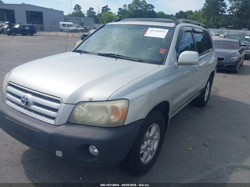 2004 Toyota Highlander VIN JTEGP21A040016536 IAAI salvage auction — NORMAL WEAR, Repossession Paperwork (Georgia), sold $300 on 2026-07-22 (photo 6)