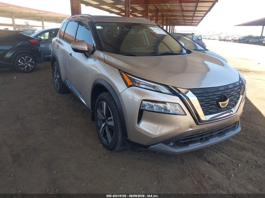 2021 Nissan Rogue VIN JN8AT3CA7MW024546 IAAI salvage auction — REAR END, Salvage Title, sold $9,300 on 2026-07-21 (photo 1)