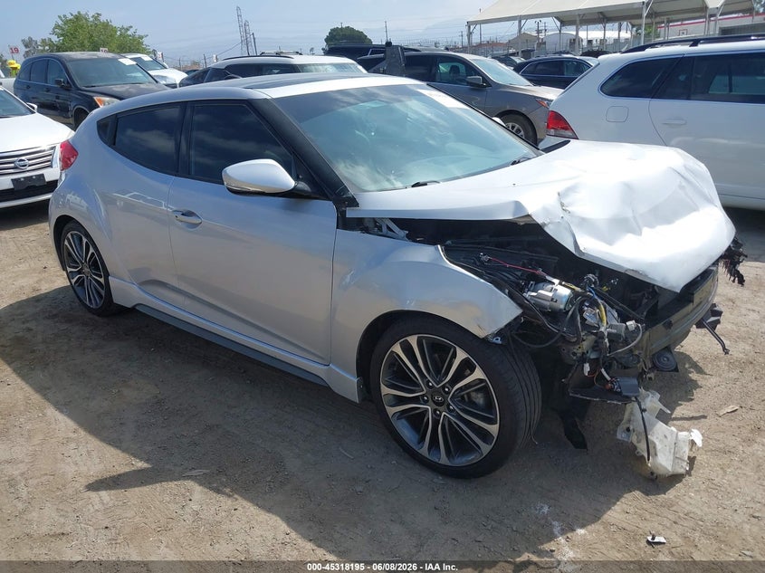 2017 Hyundai Veloster VIN KMHTC6AE8HU309930 IAAI salvage auction — FRONT END, Salvage Title, sold $550 on 2026-07-08 (photo 1)