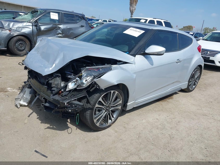 2017 Hyundai Veloster VIN KMHTC6AE8HU309930 IAAI salvage auction — FRONT END, Salvage Title, sold $550 on 2026-07-08 (photo 2)