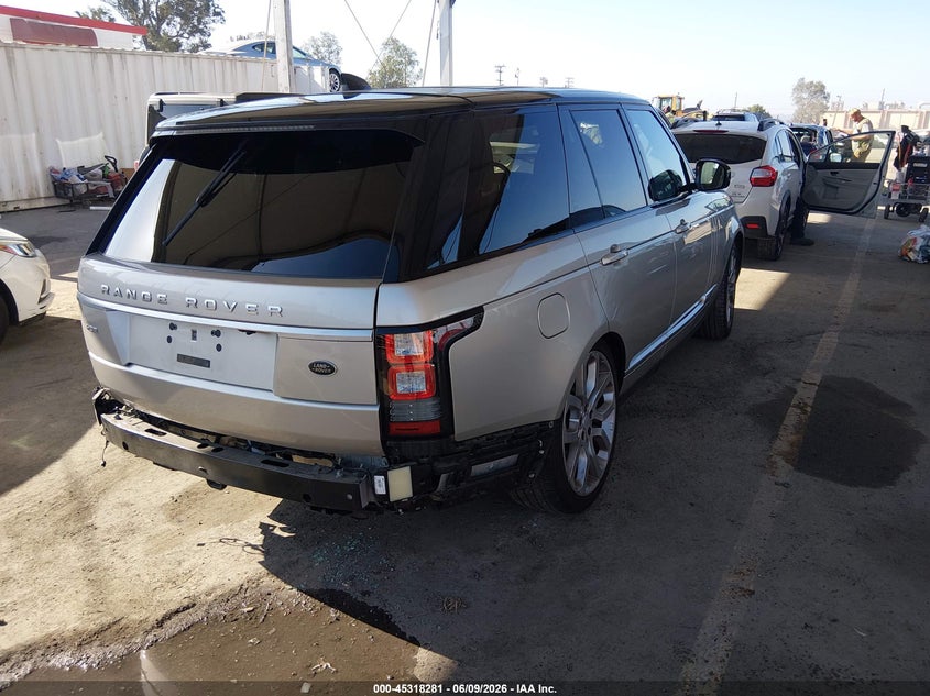 2017 Land rover RANGE ROVER VIN SALGS2FV5HA345692 IAAI salvage auction — LEFT REAR, Salvage Title, sold $8,250 on 2026-07-20 (photo 4)