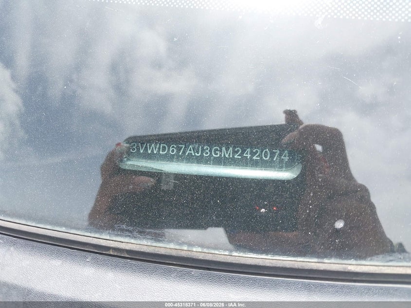 2016 Volkswagen Jetta VIN 3VWD67AJ3GM242074 IAAI salvage auction — LEFT SIDE, Salvage Title, sold $1,000 on 2026-07-19 (photo 9)