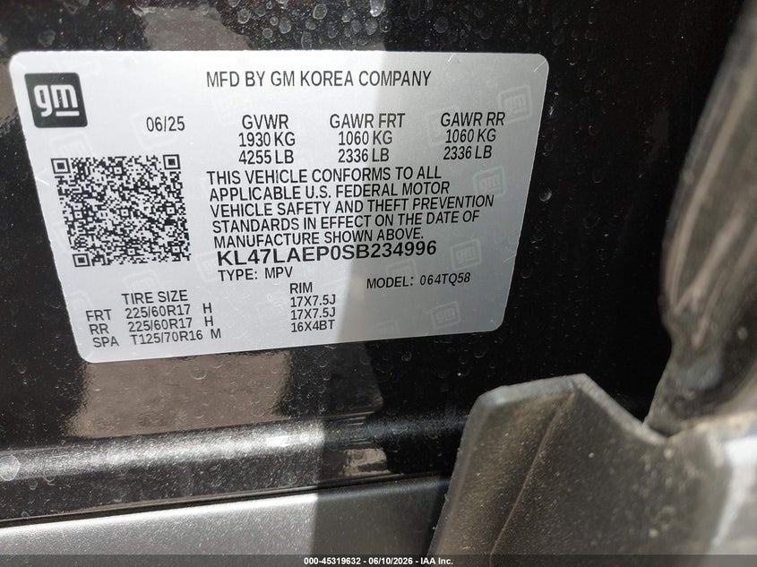 2025 Buick Envista VIN KL47LAEP0SB234996 IAAI salvage auction — LEFT FRONT, Salvage Title, sold $11,400 on 2026-07-09 (photo 9)