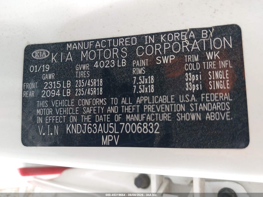 2020 Kia Soul VIN KNDJ63AU5L7006832 IAAI salvage auction — SIDE, Salvage Title, sold $2,750 on 2026-07-17 (photo 9)