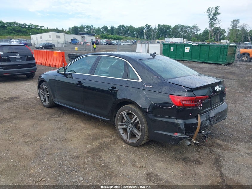 2017 Audi A4 VIN WAUENAF40HN045653 IAAI salvage auction — REAR END, Salvage (New Jersey), sold $4,550 on 2026-07-16 (photo 3)