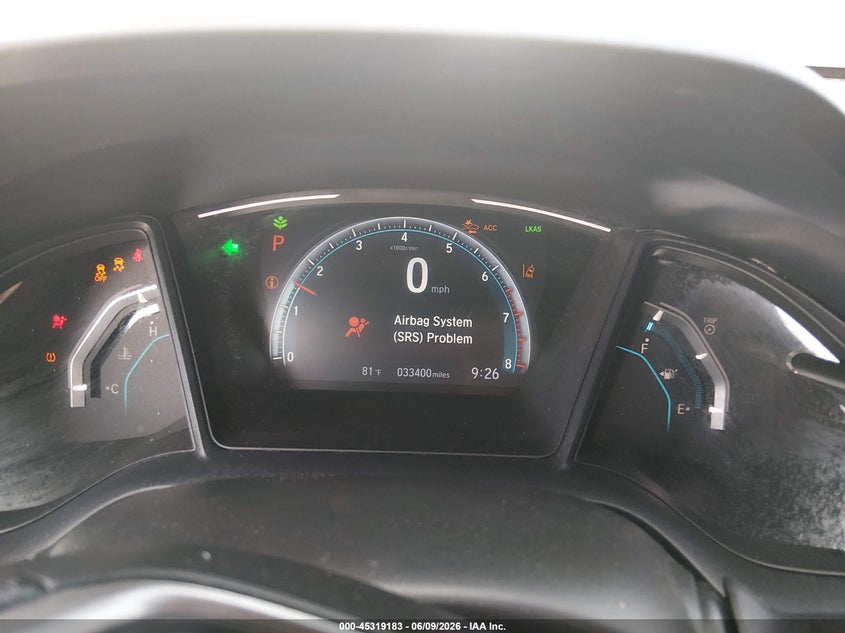 2020 Honda Civic VIN SHHFK7H36LU422371 IAAI salvage auction — FRONT END, Salvage Title, sold $5,300 on 2026-07-10 (photo 7)