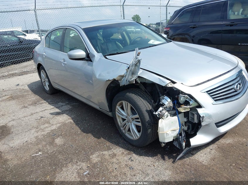 2013 Infiniti G VIN JN1CV6AR0DM751793 IAAI salvage auction — RIGHT FRONT, Salvage Title, sold $1,325 on 2026-07-09 (photo 1)