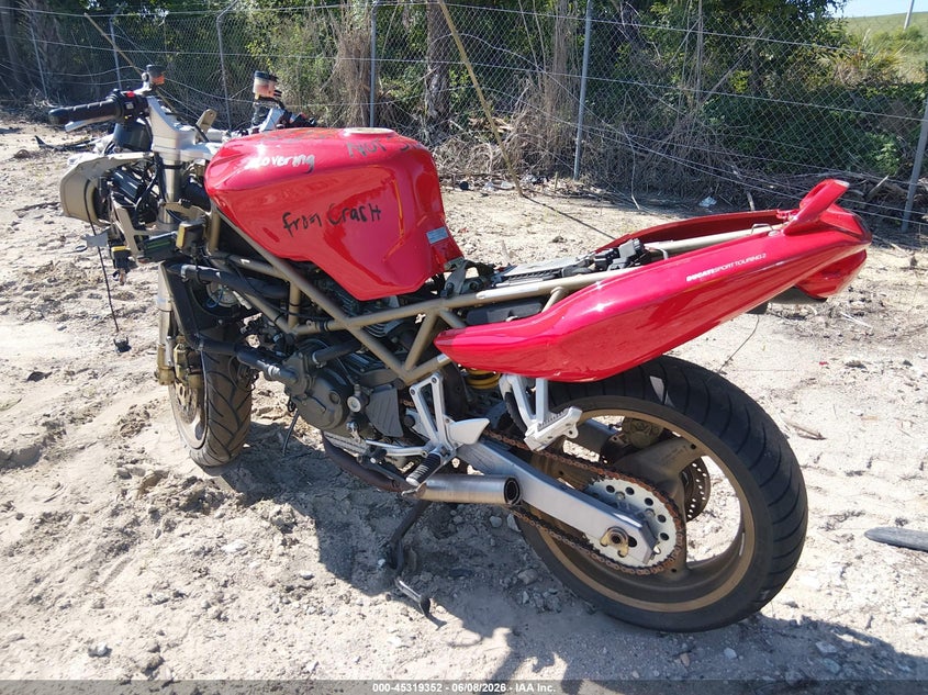 1999 Ducati VIN ZDM1TB9P7XB006386 IAAI salvage auction — FRONT END, Rebuildable (Florida), sold $225 on 2026-07-28 (photo 3)