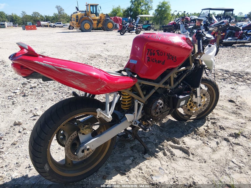 1999 Ducati VIN ZDM1TB9P7XB006386 IAAI salvage auction — FRONT END, Rebuildable (Florida), sold $225 on 2026-07-28 (photo 4)