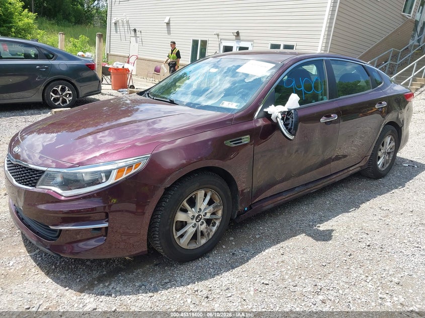 2017 Kia Optima VIN 5XXGT4L31HG166556 IAAI salvage auction — FRONT END, Salvage (Pennsylvania), sold $1,225 on 2026-07-07 (photo 2)