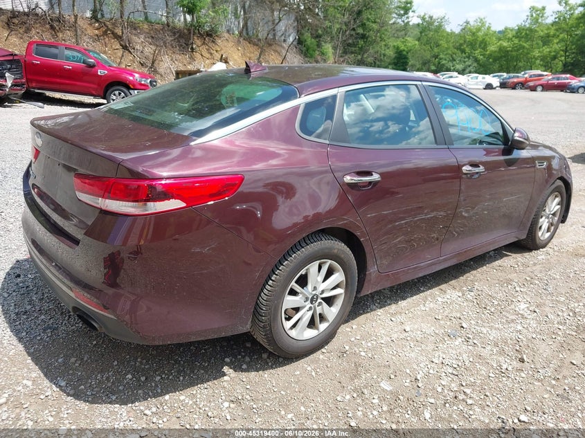 2017 Kia Optima VIN 5XXGT4L31HG166556 IAAI salvage auction — FRONT END, Salvage (Pennsylvania), sold $1,225 on 2026-07-07 (photo 4)
